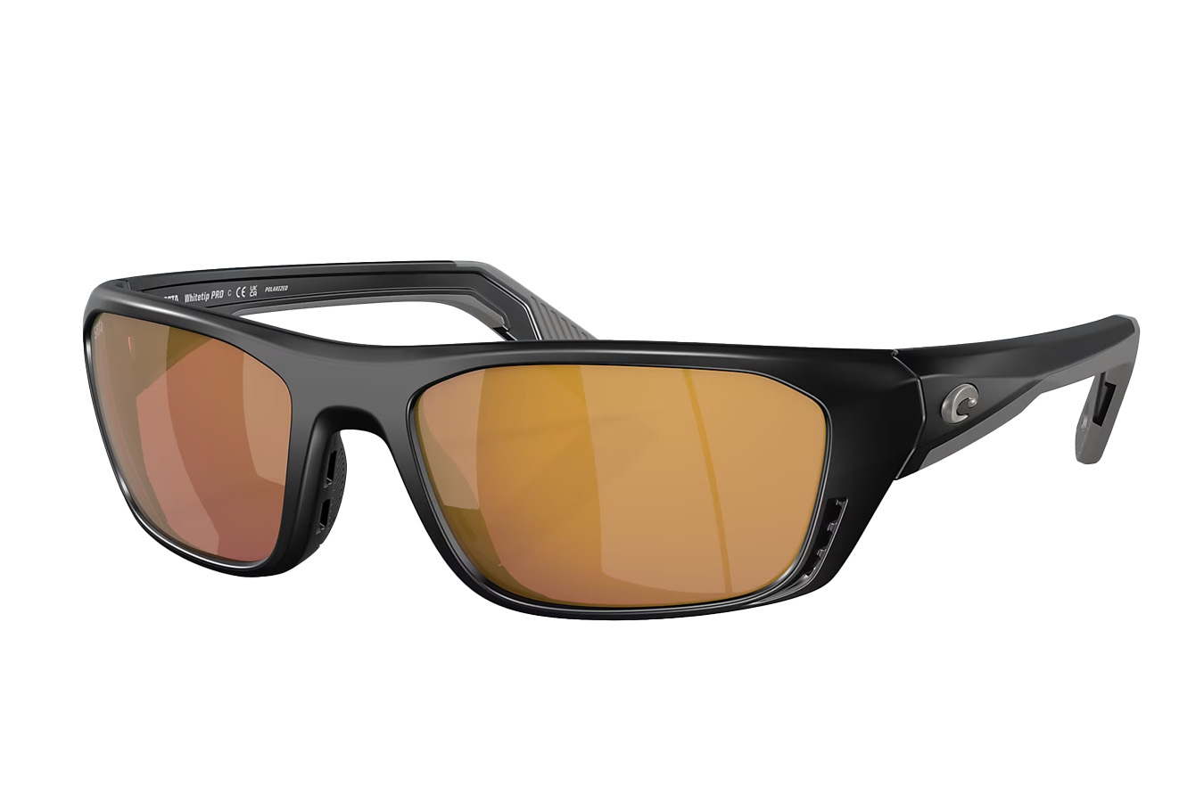 Costa Del Mar Whitetip Pro Matte Black Frame with Gold Mirror Lenses