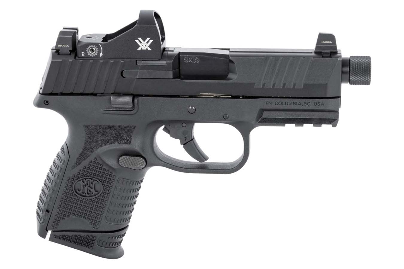 FN 509 Compact Tactical 9mm Black Pistol with Threaded Barrel and Vortex Viper Red Dot