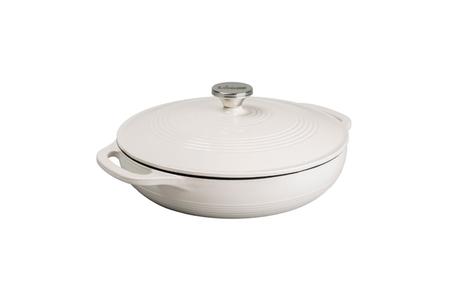 3.6 QUART OYSTER ENAMELED CAST IRON CASSEROLE 