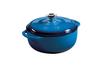 LODGE COOKWARE 4.5 QUART BLUE ENAMELED CAST IRON DUTCH OVEN