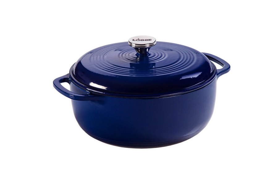 Lodge Cookware 6 Quart Indigo Essential Enamel Cast Iron Dutch Oven