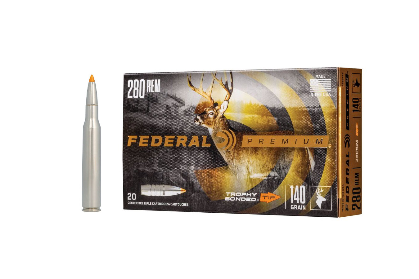 Federal 280 Rem 140 GR Trophy Bonded Tip 20/Box