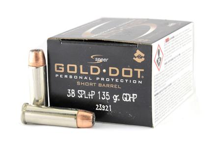 38 SPL +P 135 GR GDHP SHORT BARREL