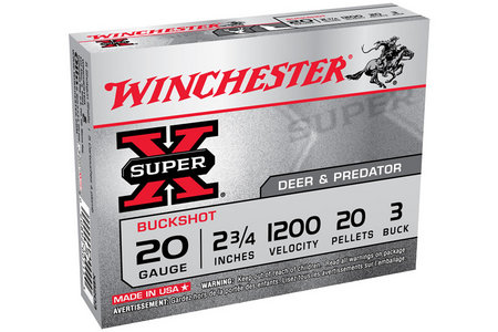 20 GA 2-3/4 IN 20 PELLETS #3 BUFFERED SHOT SUPER-X