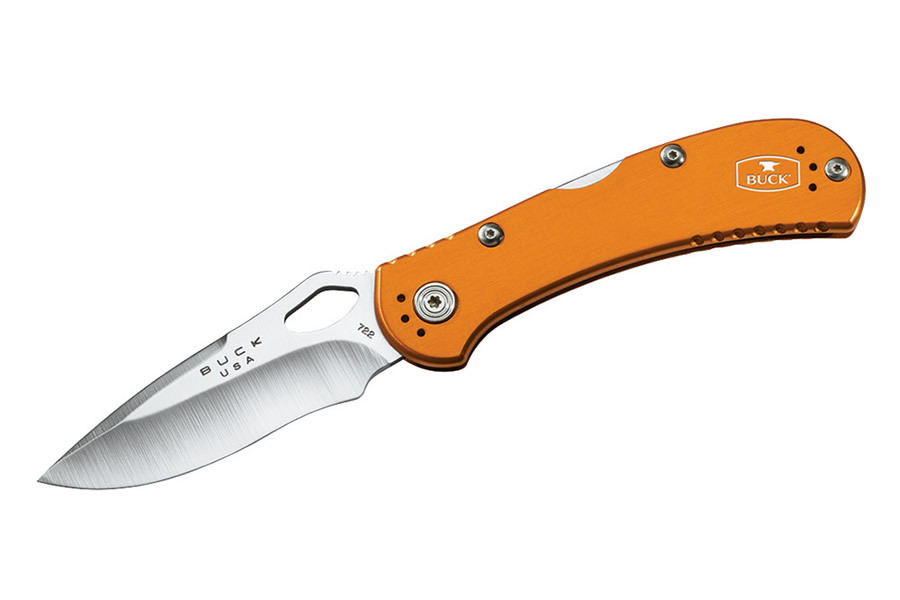 Buck Knives 722 Spitfire Folding Knife with Orange Anodized Aluminum Handle