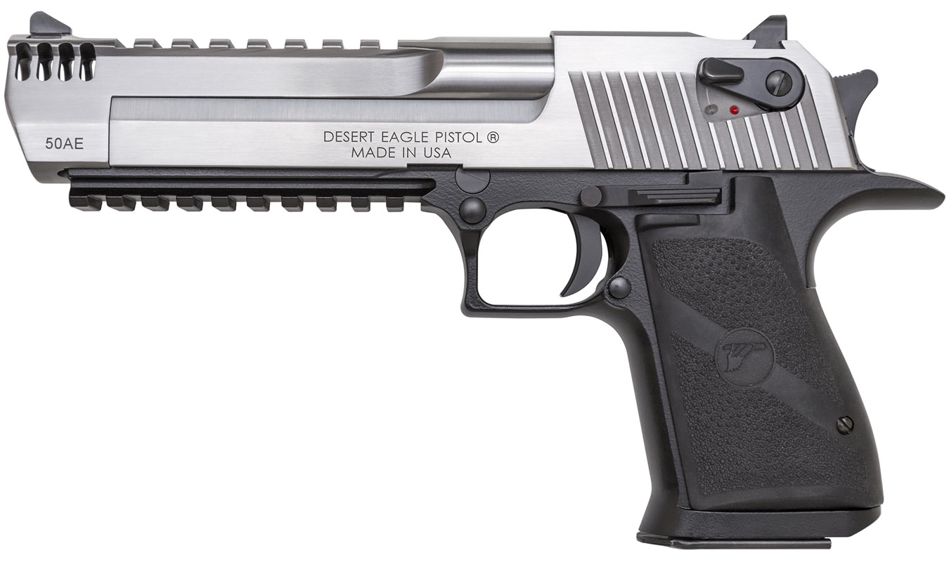 Magnum Research Desert Eagle Mark XIX 50 AE Stainless Steel Slide with Black Aluminum Frame