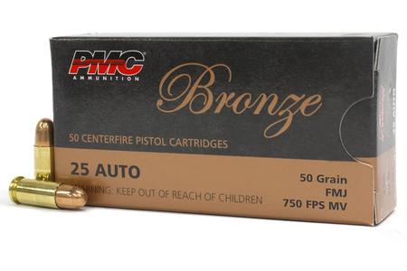 25 AUTO 50 GR FMJ BRONZE