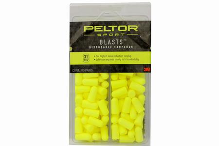 SPORT BLASTS DISPOSABLE EARPLUGS 80PR/PK