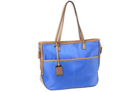 TOTE STYLE NYLON PURSE, ELECTRIC BLUE