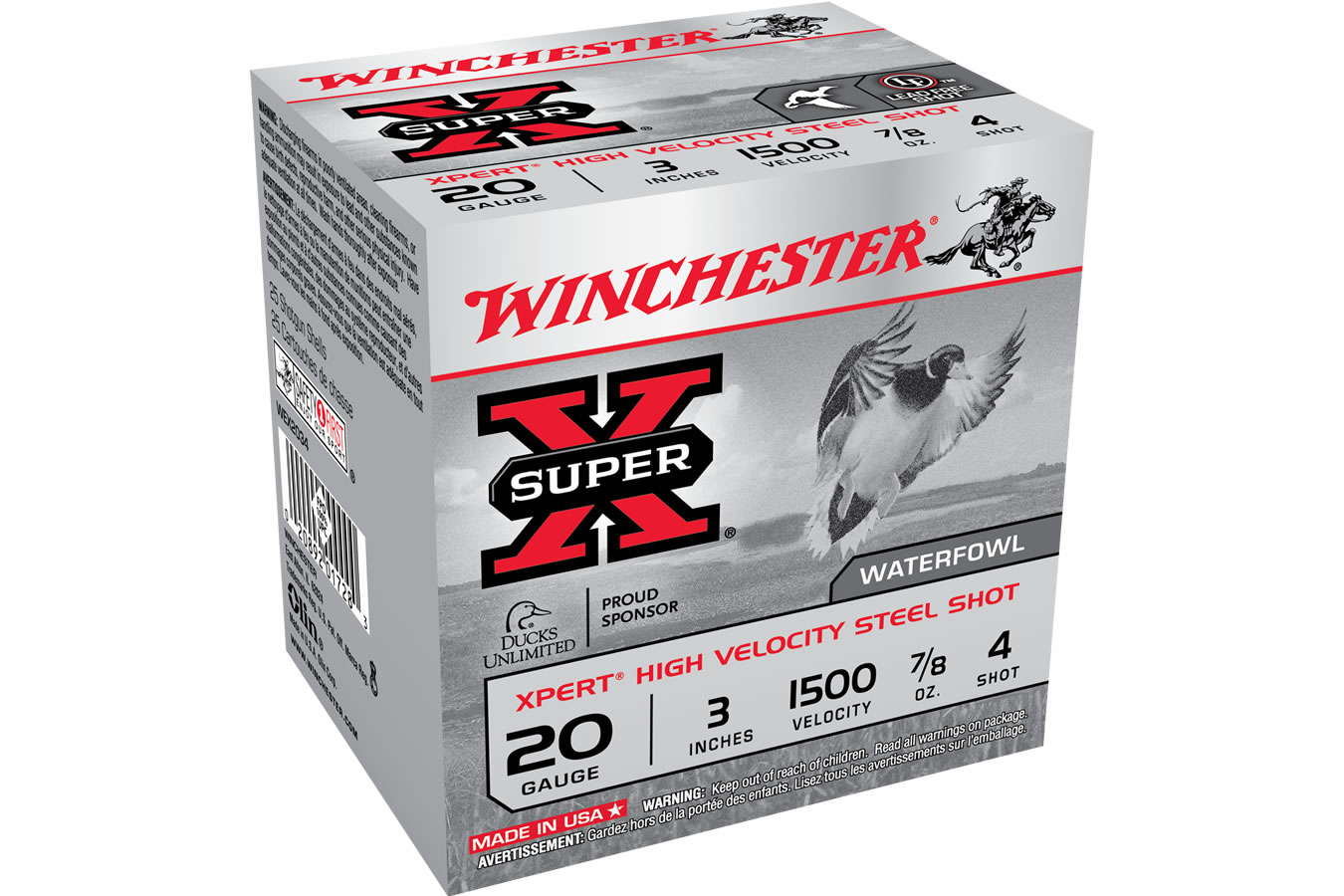 Winchester 20 GA 3 Inch 7/8 oz Super X Xpert High Velocity 4 Shot 25/Box