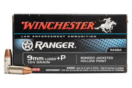 9MM +P 124 GR JHP BONDED RANGER