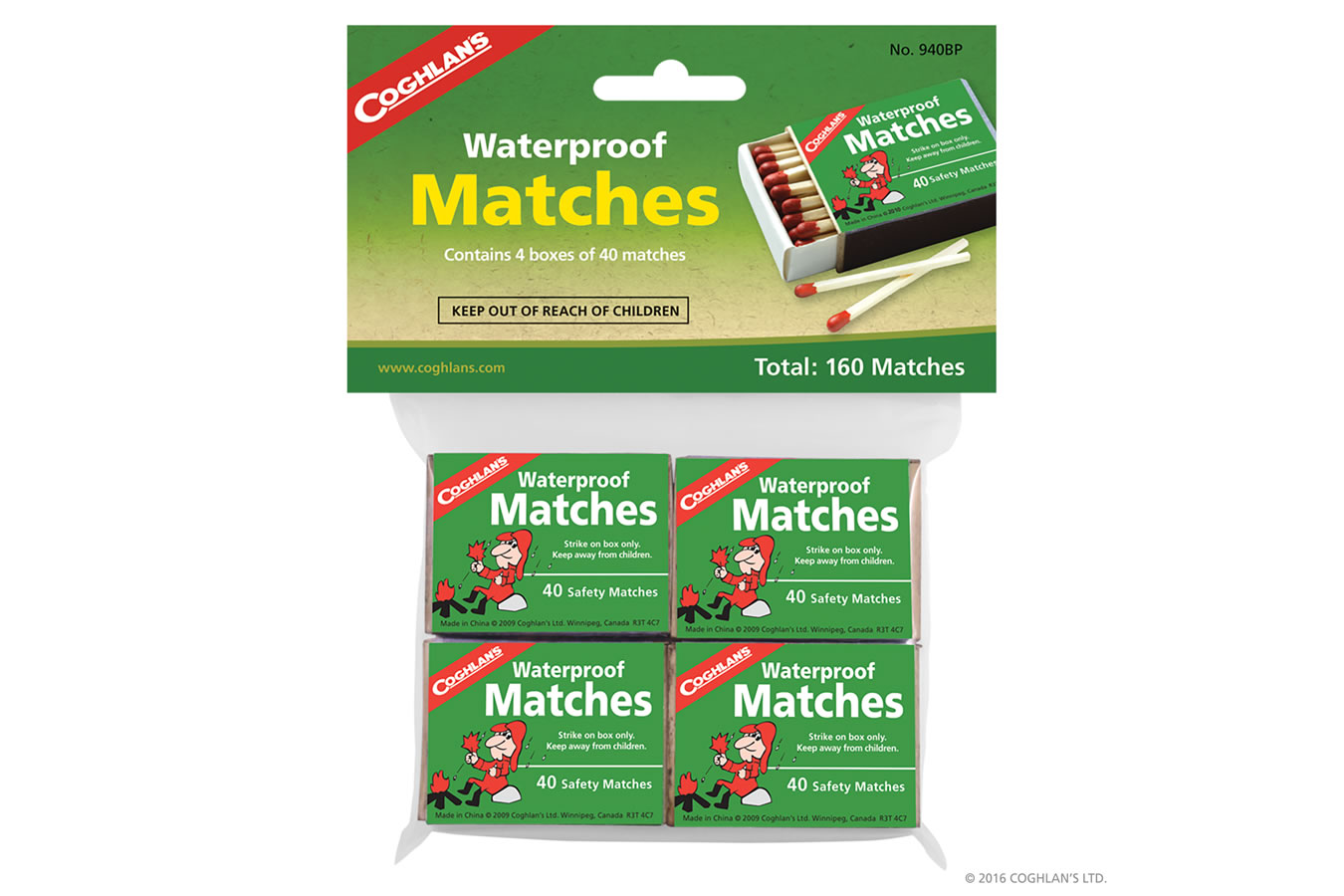 Coghlans Waterproof Matches - 4 Pack