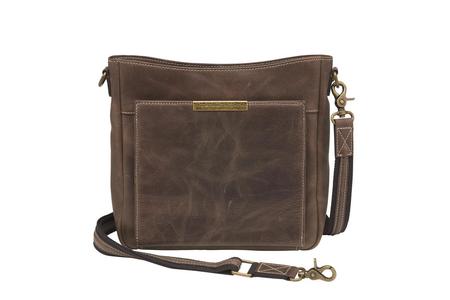 DISTRESSED LEATHER SLIM X-BODY RFID PURSE