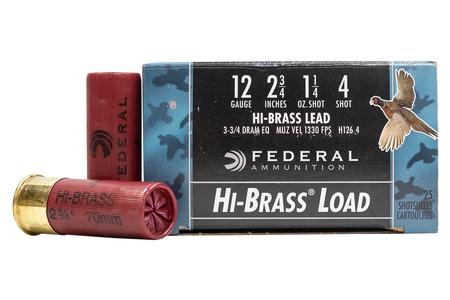 12 GA 2-3/4 IN 3-3/4 DE 1-1/4 OZ 4 GAME-SHOK HI-BRASS