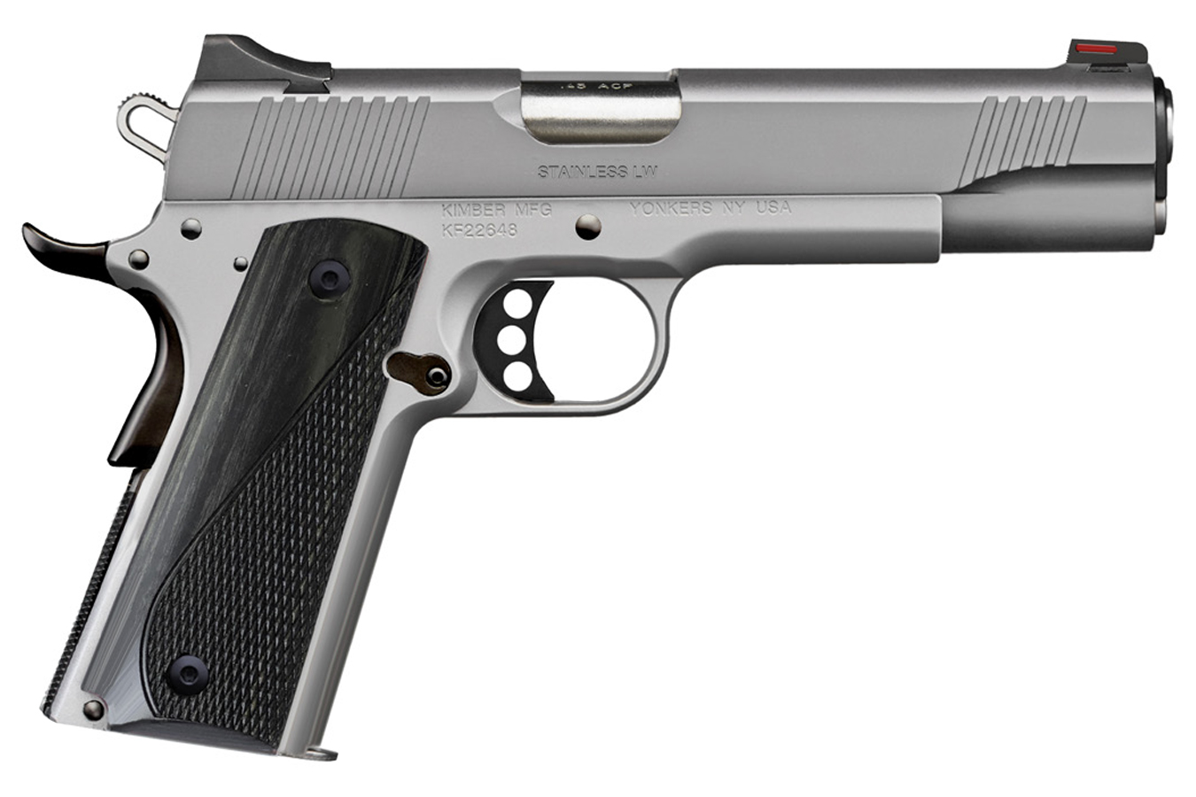 No. 10 Best Selling: KIMBER STAINLESS LW  ARCTIC SATIN STAINLESS 45 ACP PISTOL WITH GRAY LAMINATE GRIPS