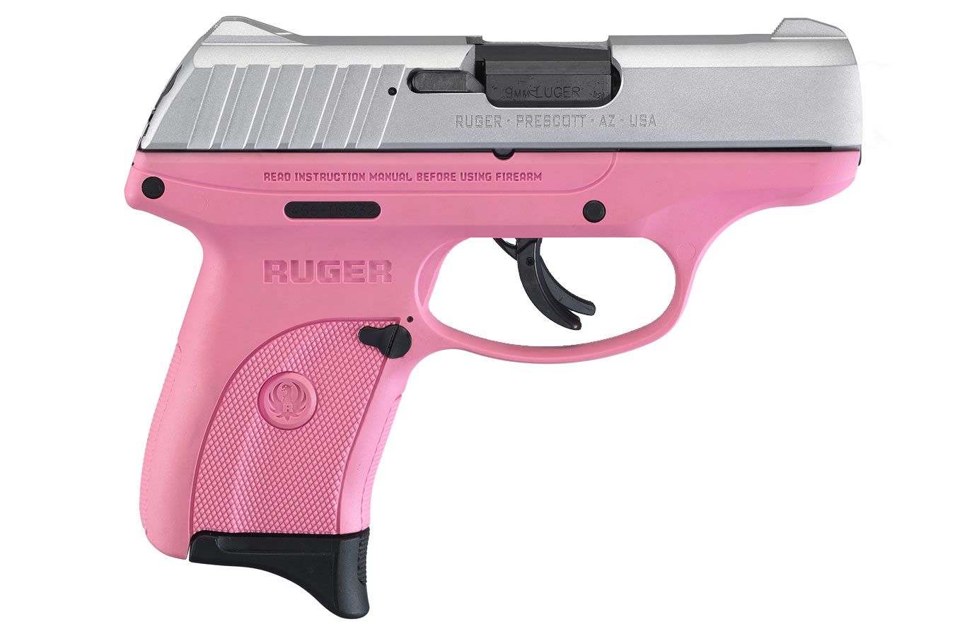 No. 1 Best Selling: RUGER EC9S 9MM PINK FRAME SILVER SLIDE 3.12 IN BBL