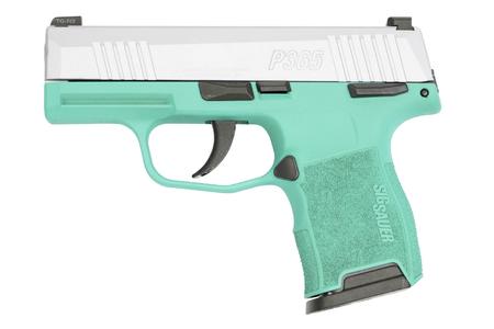 P365 MS 9MM ROBINS EGG BLUE FRAME SILVER SLIDE