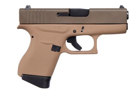 43 9MM SINGLE STACK PISTOL WITH CERAKOTE FADED DARK EARTH FRAME