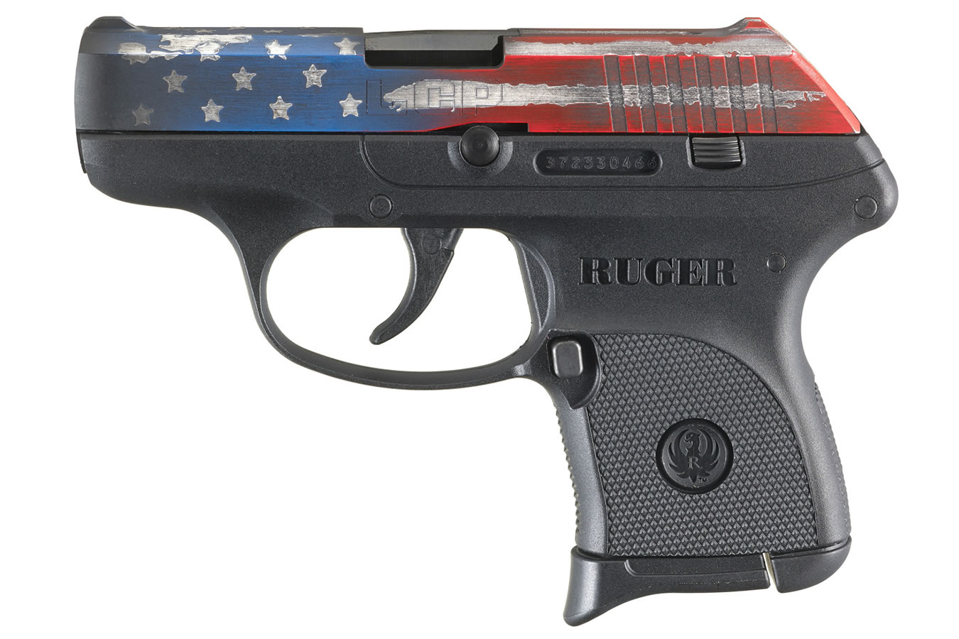 No. 9 Best Selling: RUGER LCP 380 ACP AMERICAN FLAG CERAKOTE SLIDE BLACK FRAME 2.75 IN BBL