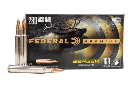 280 ACKLEY IMPROVED 168 GR BERGER HYBRID HUNTER  