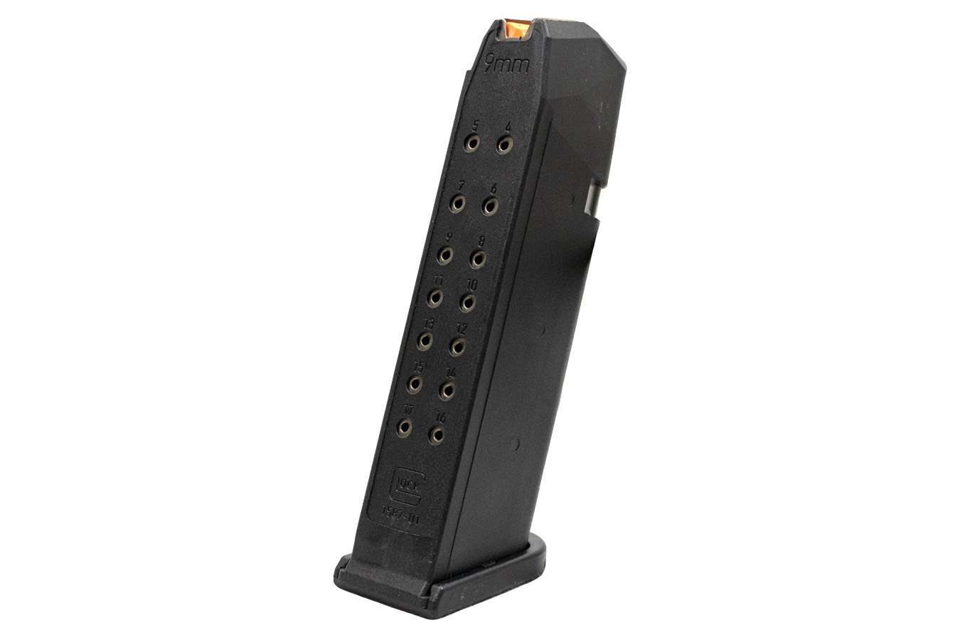 Glock 17 9mm 17-Round Factory Magazine with Orange Follower