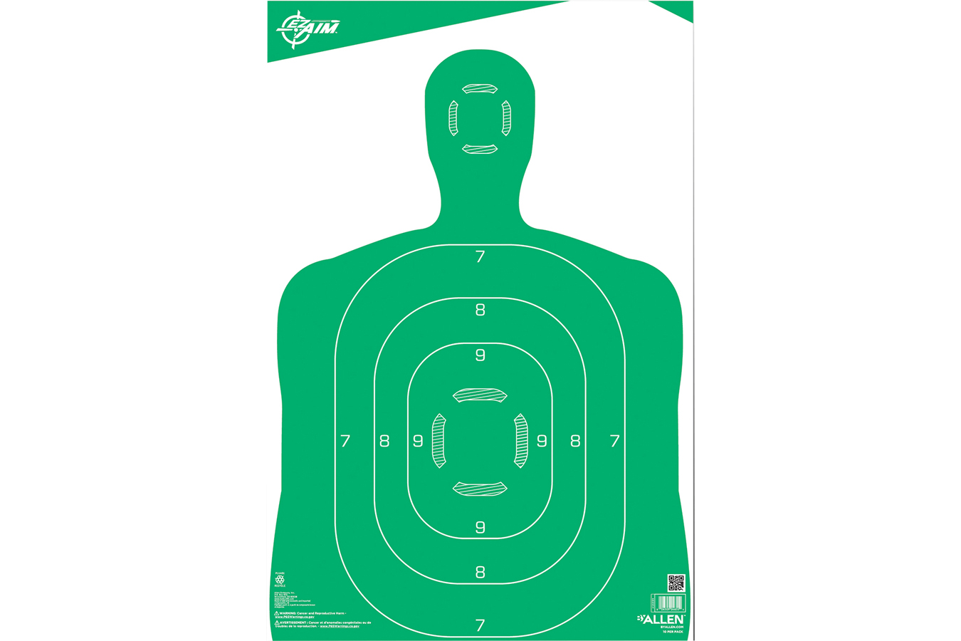 Allen EZ AIM 12x18 Silhouete Green, 10-Pack