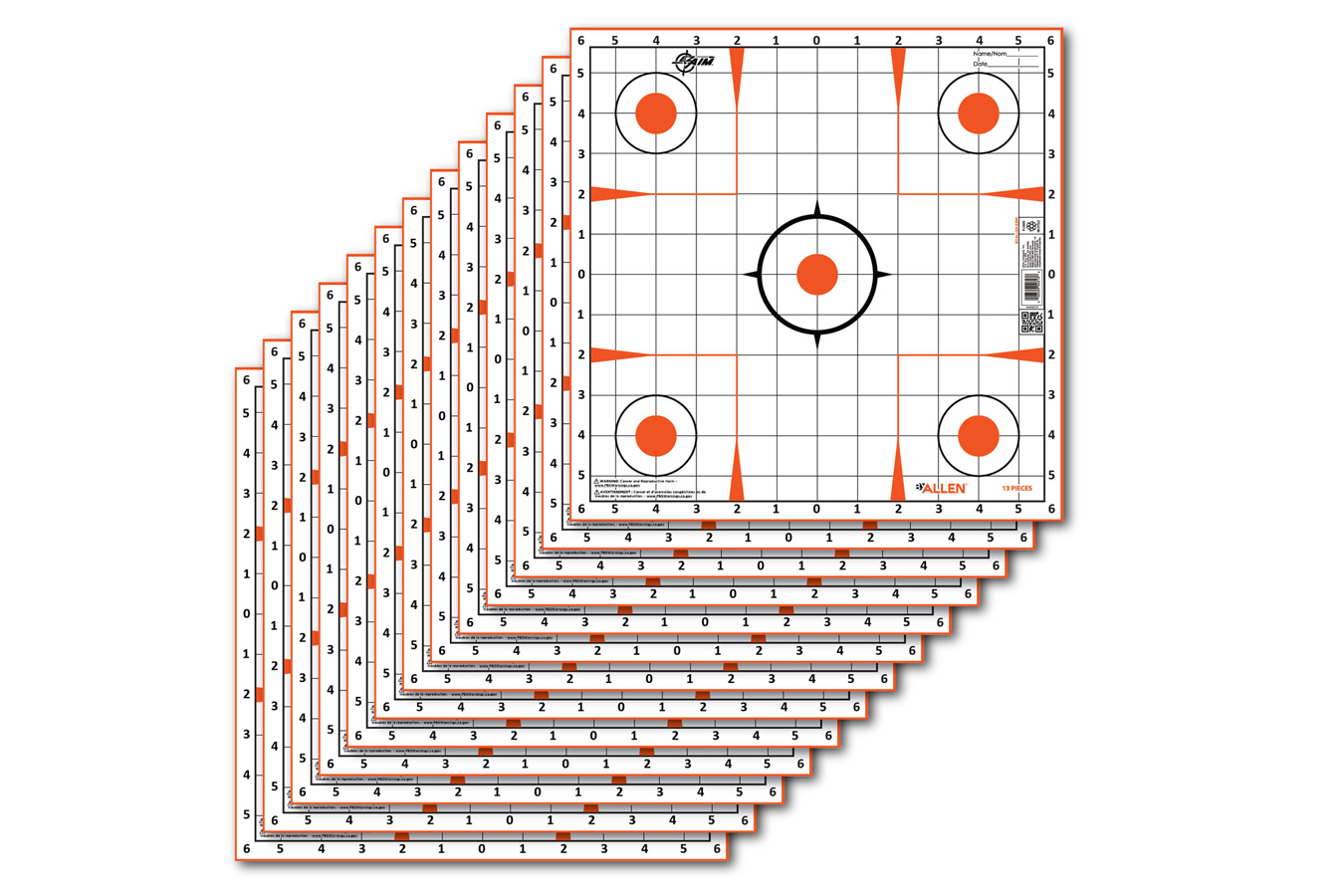 Allen EZ AIM Paper 12x12 Sight-In Grid, 13-Pack