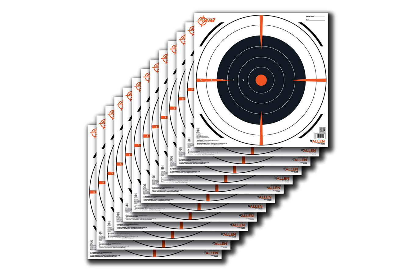 Allen EZ AIM Paper 12x12 Bullseye, 13-Pack