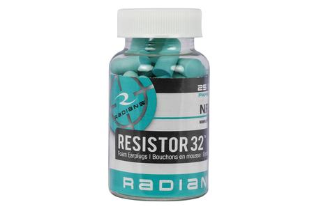 RESISTOR 32 DISPOSABLE FOAM EARPLUGS