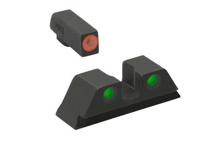 HVS GREEN/ORANGE NIGHT SIGHTS FOR GLOCK PISTOLS