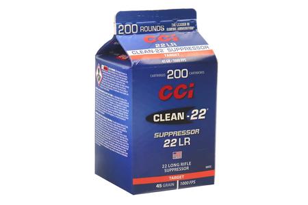 22 LONG RIFLE 45 GR LEAD ROUND NOSE SUPPRESSOR CLEAN-22 200/CARTON