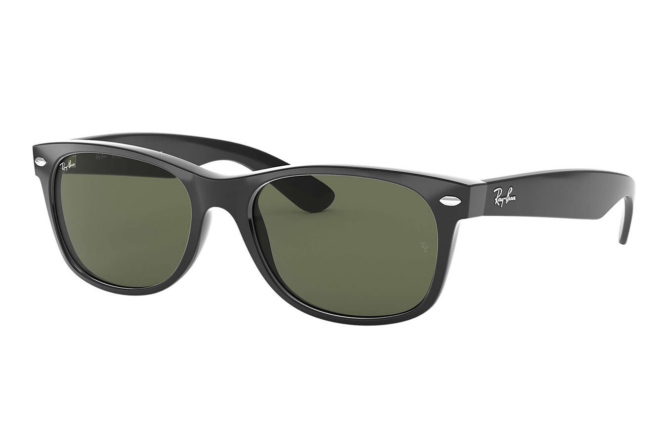 Ray-Ban New Wayfarer Classic with Gloss Black Frame and Green Classic G-15 Lenses