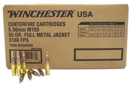 5.56MM 55 GR FMJ M193 1000/BOX