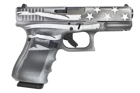 23 GEN 4 40SW PISTOL WITH BATTLE WORN FLAG IN BATTESHIP GRAY