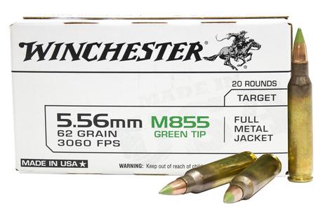 5.56MM NATO 62 GR FMJ M855 GREEN TIP LAKE CITY 20/BOX