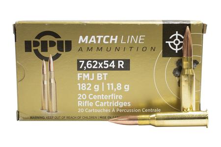 7.62X54MM R 182 GR FMJ MATCH LINE 20/BOX