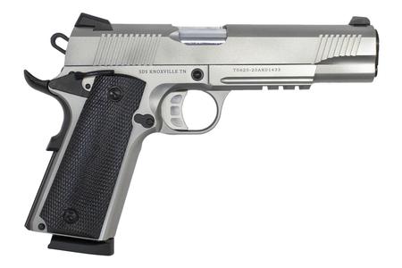 1911-A1 DUTY 45ACP 5IN SS RAIL BLACK GRIPS