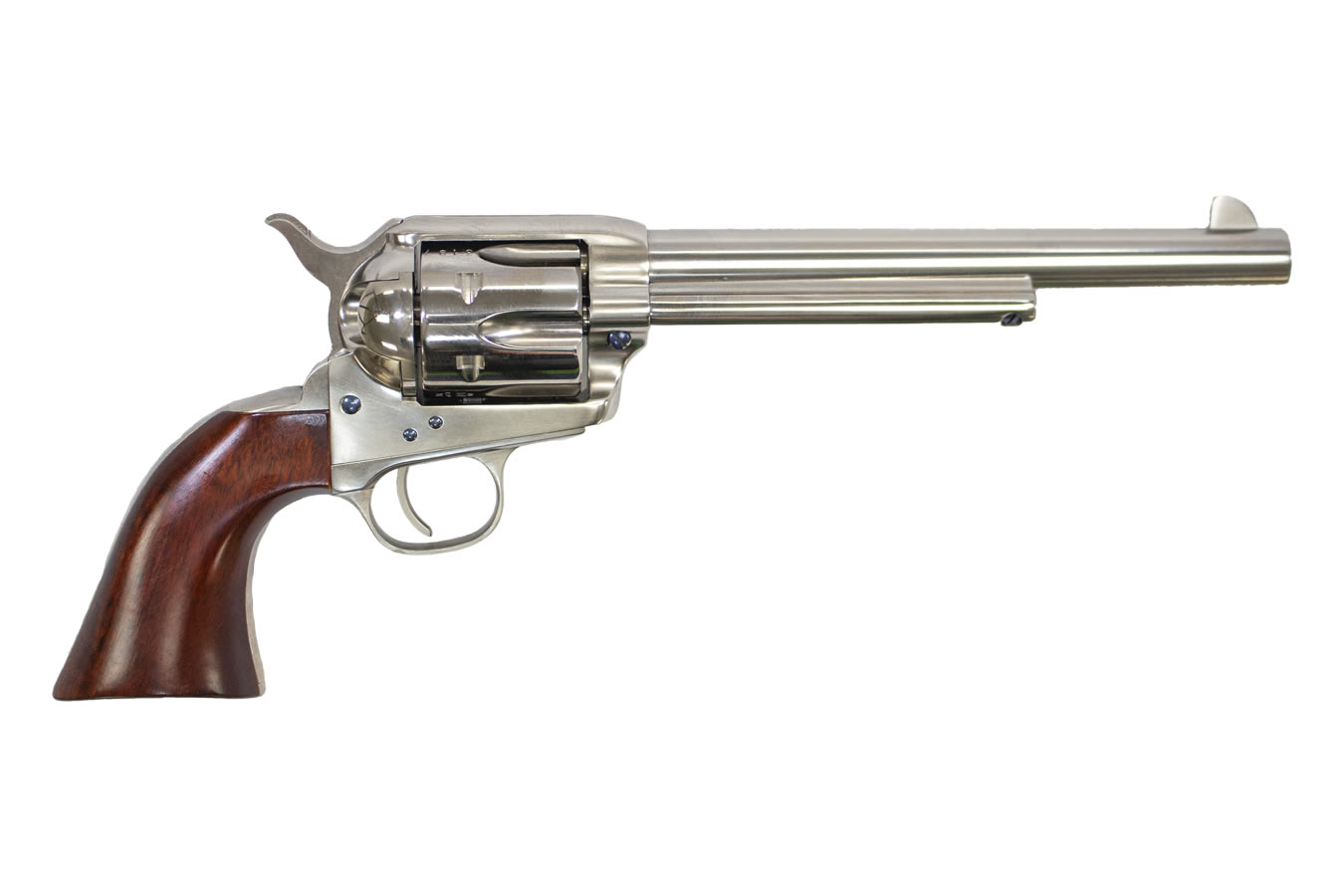 Uberti 1873 Cattleman 45 Colt Revolver Polished Nickel Finish and 7.5 Inch Barrel