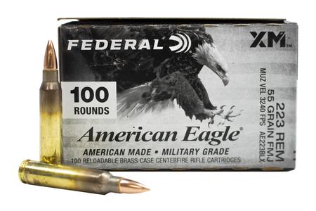 223 REM 55 GR FMJ BT AMERICAN EAGLE 100/BOX