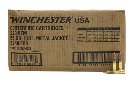 223 REM 55 GR FMJ USA LOOSE 1000/CASE