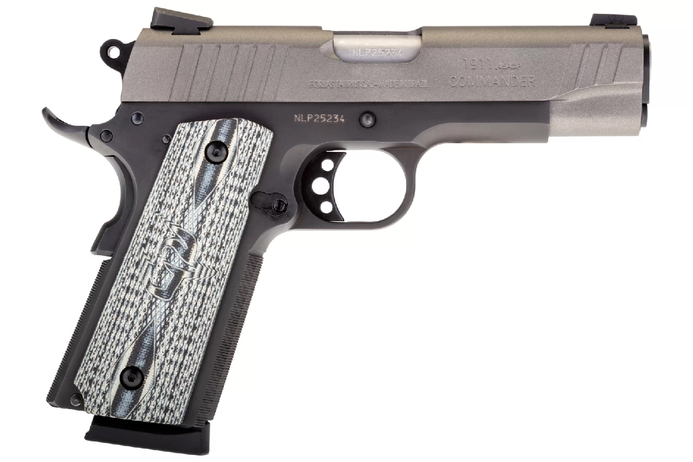 No. 16 Best Selling: TAURUS 1911 COMMANDER 45ACP 4.25`` BK/CERAKOTE GRAY 1X8 VZ GRIP