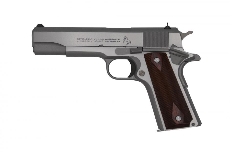 No. 3 Best Selling: COLT 1911 CLASSIC 45 ACP STAINLESS PISTOL WITH WOOD GRIPS