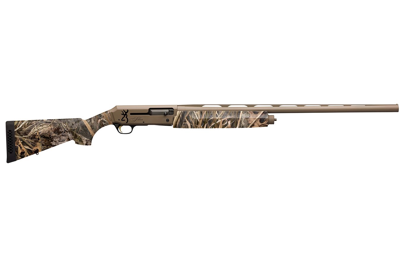 Browning Silver Field 12 Gauge Semi-Automatic Shotgun with Mossy Oak Shadow Grass Habitat Camo Stock and FDE Cerakote Finish