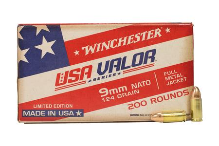 9MM NATO 124GR FMJ USA VALOR SERIES 200/BOX