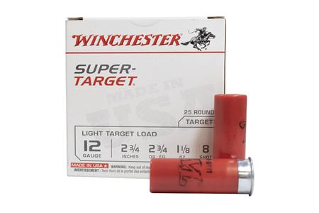 12 GA 2-3/4 INCH 2.75DR 1-1/8 OZ #8 SUPER TARGET 25/BOX