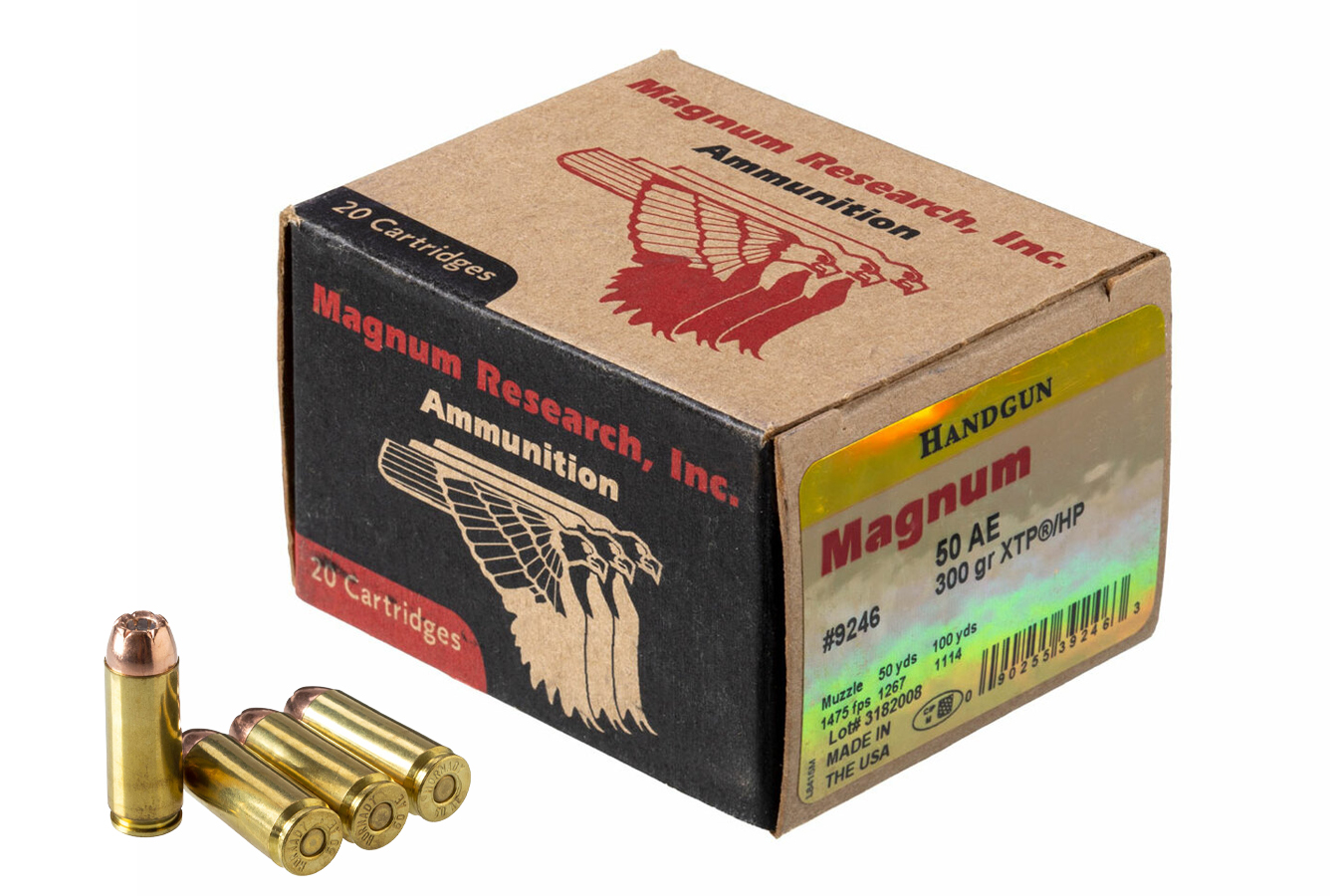 Magnum Research 50 AE 300 Grain JHP HP/XTP Ammunition 20/Box