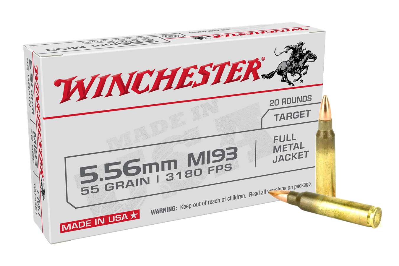 Winchester 5.56mm 55 gr Full Metal Jacket USA 20/Box