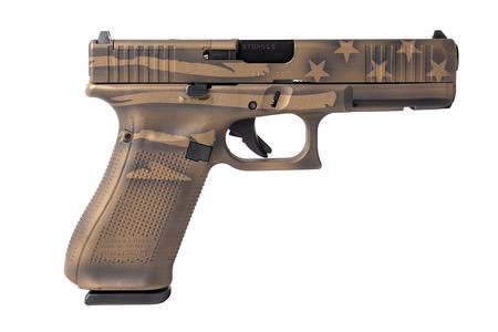 G17 MOS GEN5 9MM SEMI-AUTO PISTOL WITH COYOTE BATTLE WORN FLAG FINISH