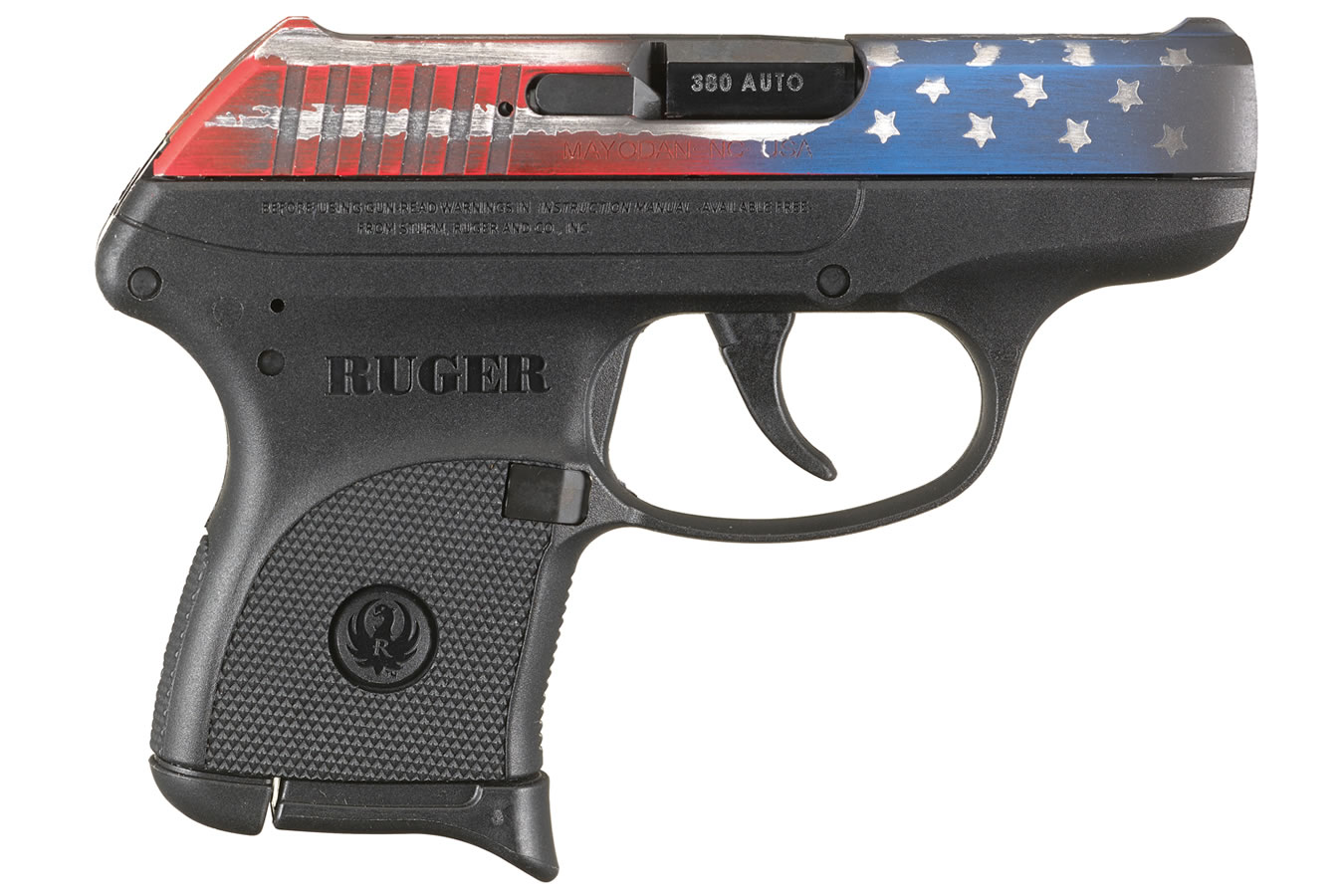 RUGER LCP 380 ACP Carry Conceal Pistol with American Flag Cerakote Slide