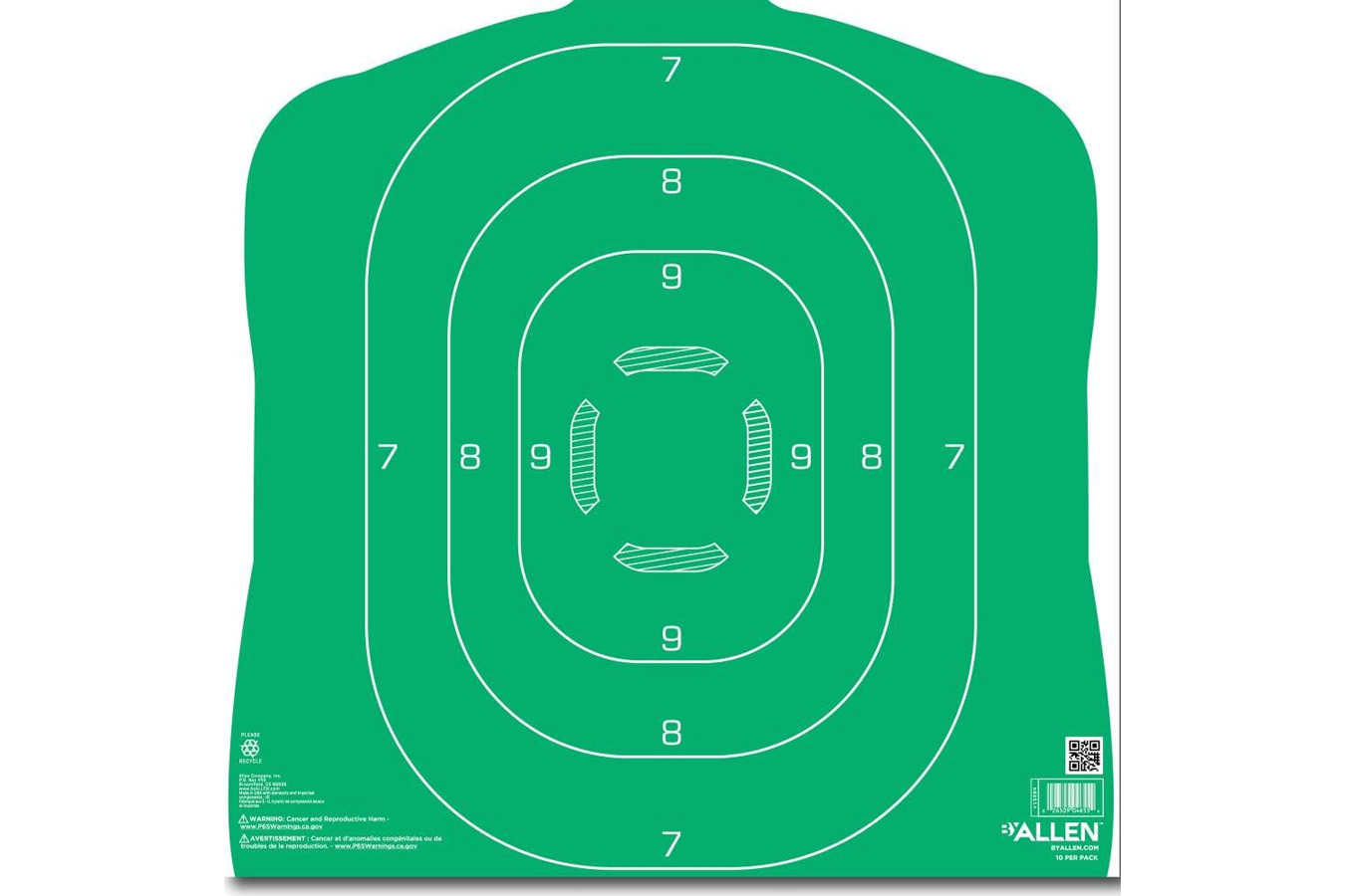 ALLEN COMPANY EZ AIM 12x18 Silhouete Green, 10-Pack